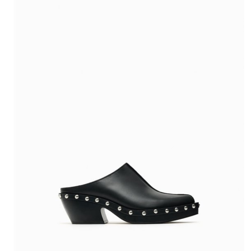 BRAND NEW! ZARA Studded Black Clogs